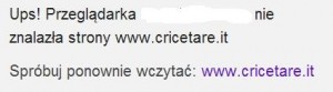 Od 1 listopada nie można już połączyć się z www.cricetare.it