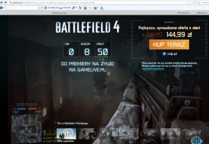 strona, na którą przekierowywała reklama Battlefield 4 umieszczona na chomikuj.pl (źródło: gamelive.pl)